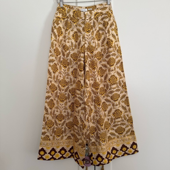 RHODE Priyanka Floral-Print Linen Wide-Leg Trousers - Picture 2 of 10